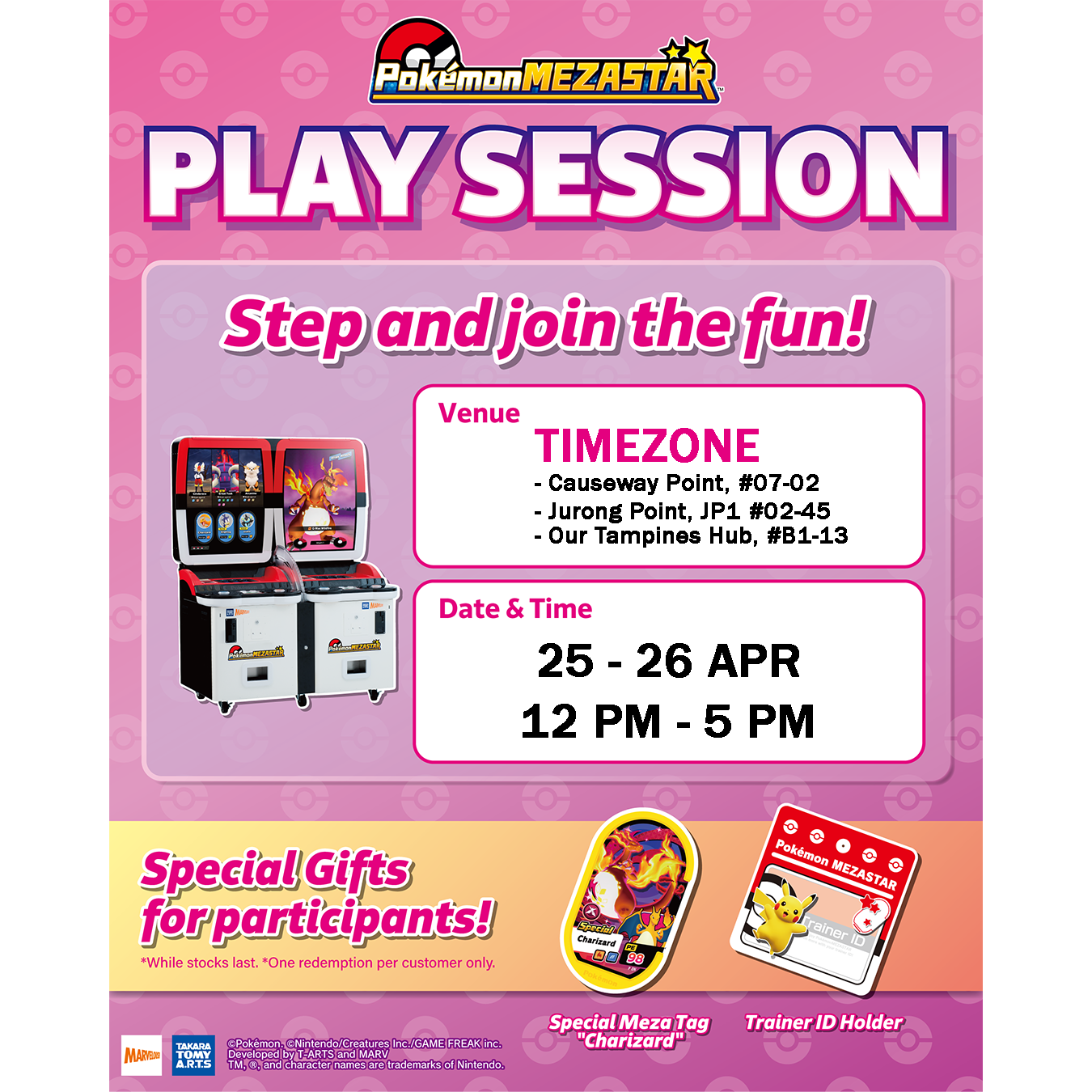 Join the Play Session and receive a Special Meza Tag "Charizard"! (April 25 - 26)