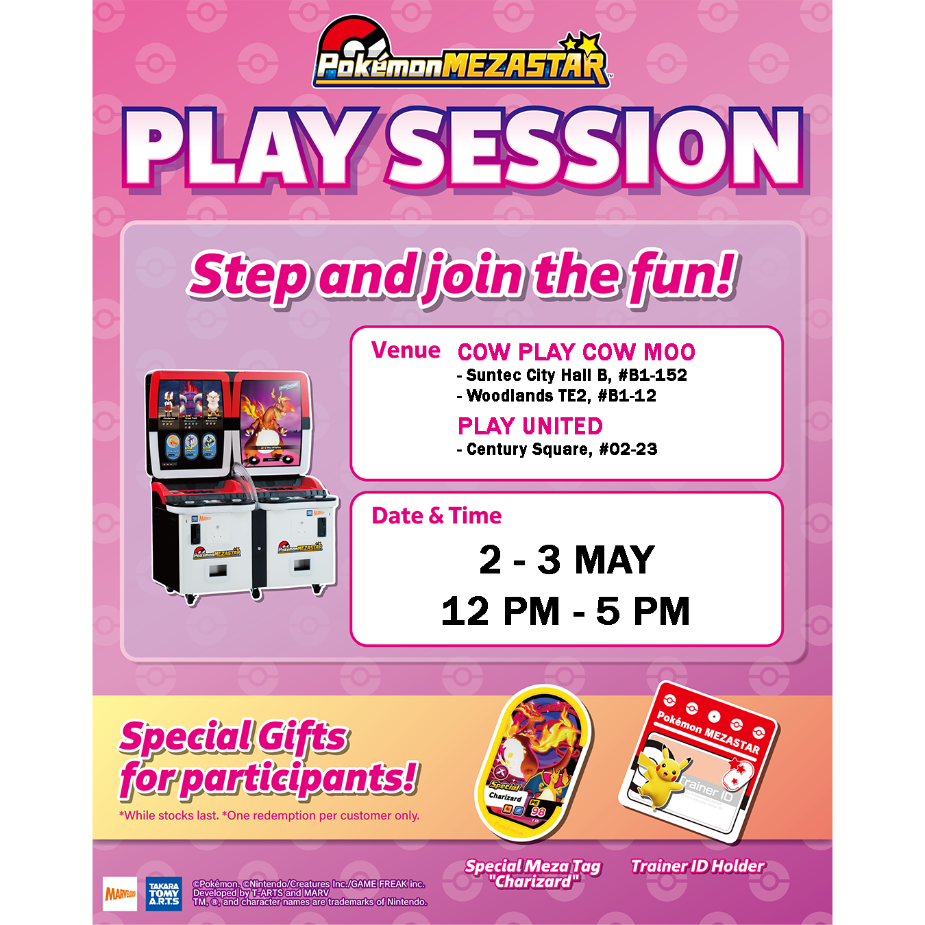 Join the Play Session and receive a Special Meza Tag "Charizard"! (May 2 - 3)