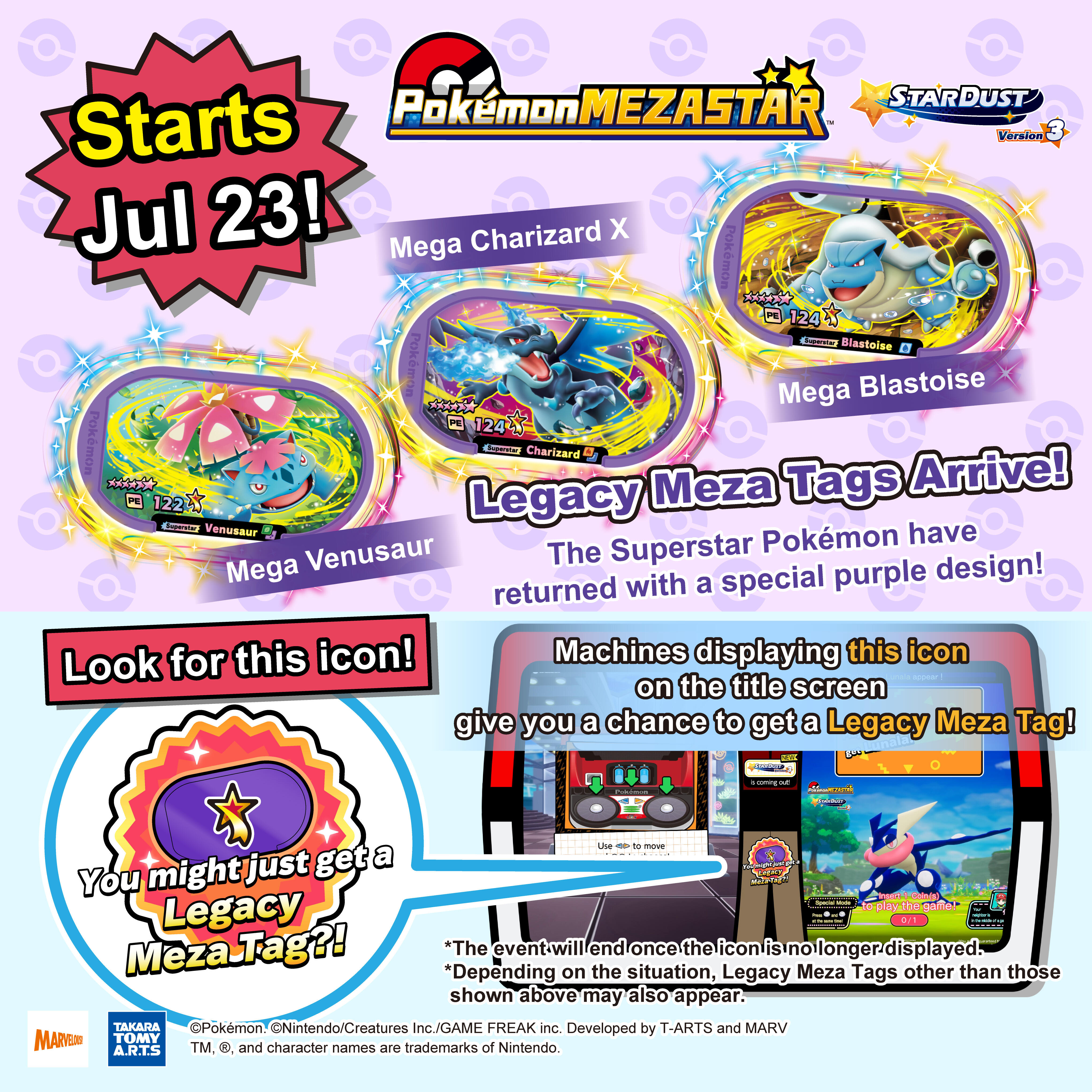 Legacy Meza Tags Arrives 23 July! Get These Powerful Returning Pokémon!
