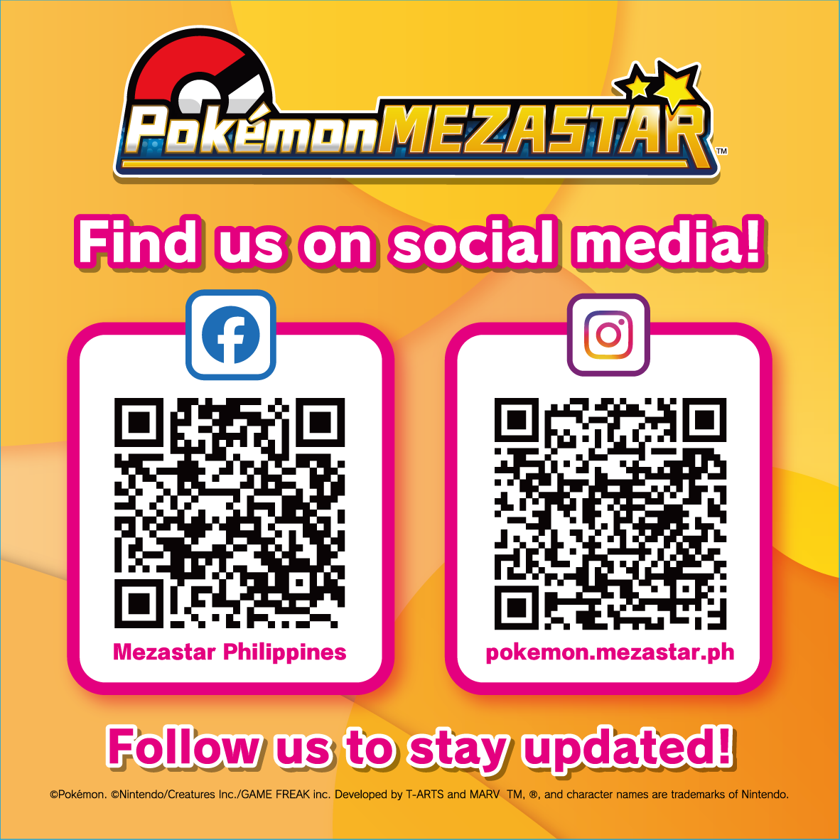 Pokémon MEZASTAR Philippines official Facebook & Instagram accounts are now live!