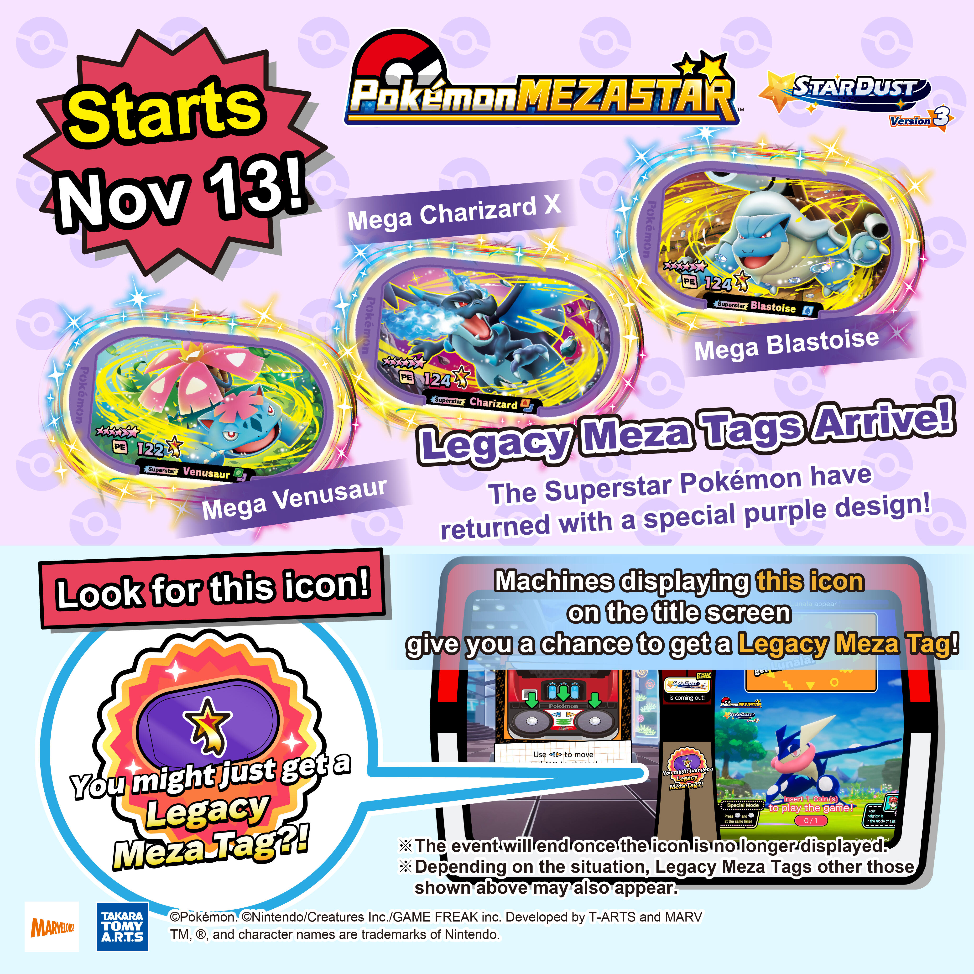 Legacy Meza Tags Arrive Nov 13! Get These Powerful Returning Pokémon!
