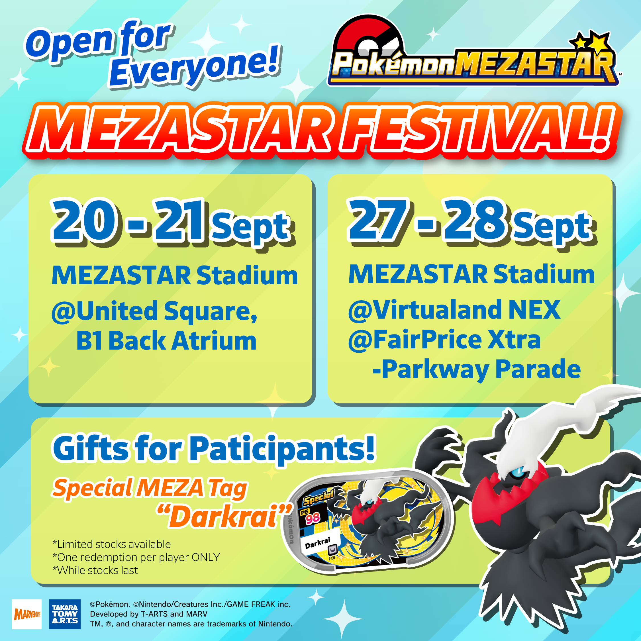 MEZASTAR FESTIVAL at All Three MEZASTAR Stadiums! (September 20-21 and 27-28)