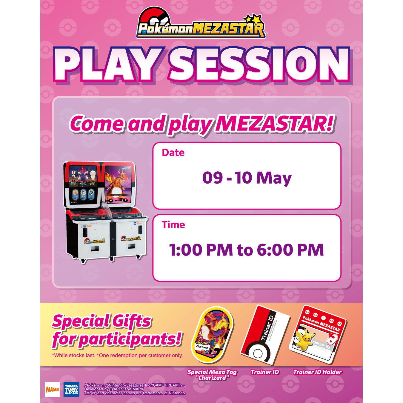 Join the Play Session and receive a Special Meza Tag "Charizard"! (May 09 - 10)